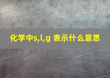 化学中s,l,g 表示什么意思